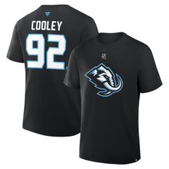 Logan Cooley Utah Mammoth Fanatics Authentic Stack Name & Number T-Shirt - Black | US 202466809