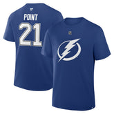 Brayden Point Tampa Bay Lightning Fanatics Authentic Stack Name & Number T-Shirt - Blue | US 202466810