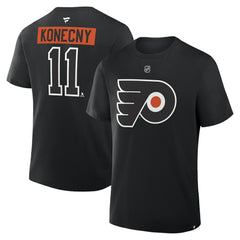 Travis Konecny Philadelphia Flyers Fanatics Authentic Stack Name & Number T-Shirt - Black | US 202466879