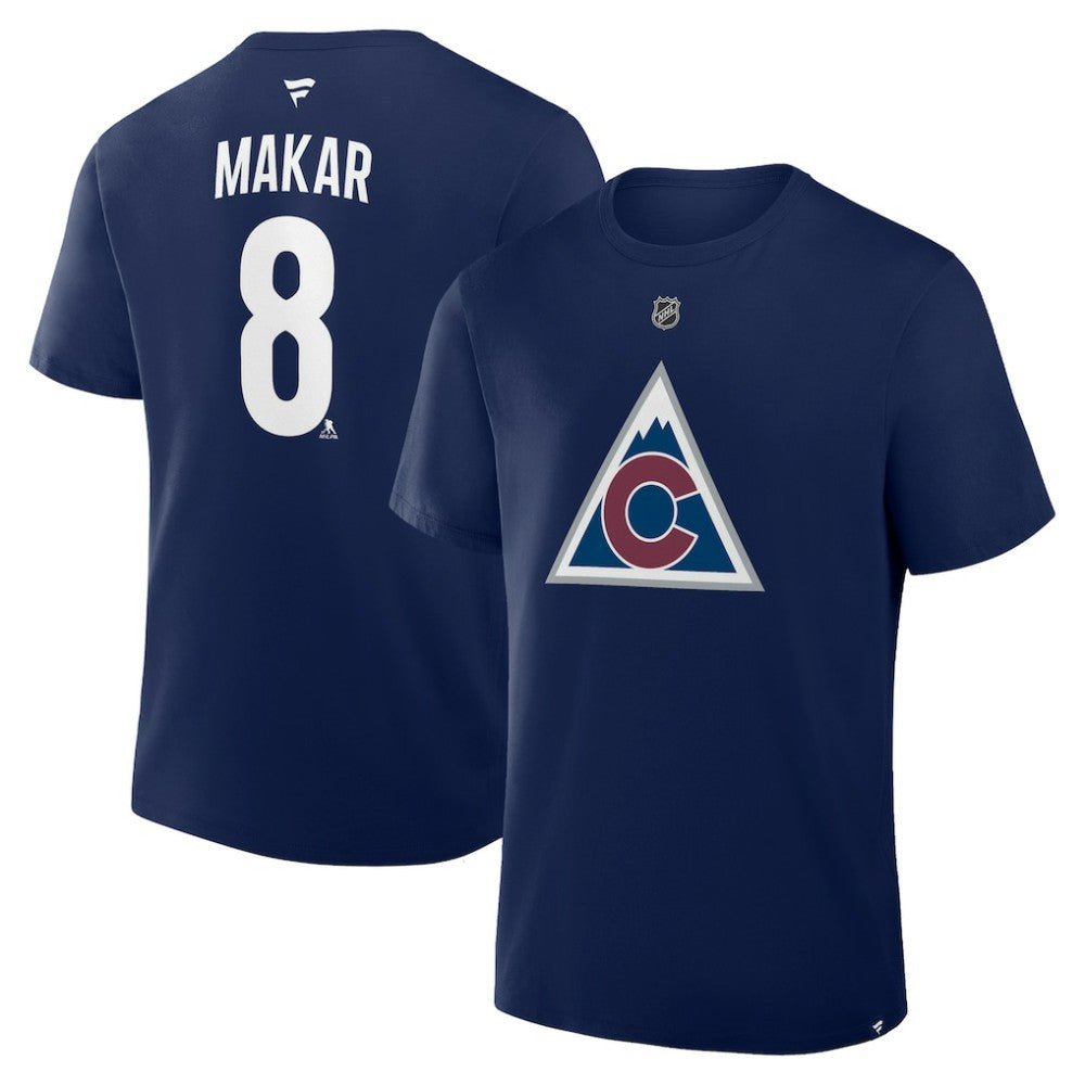 Cale Makar Colorado Avalanche Fanatics Authentic Stack Name & Number T-Shirt - Navy | US 202466891