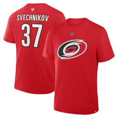 Andrei Svechnikov Carolina Hurricanes Fanatics Authentic Stack Name & Number T-Shirt - Red | US 202466898