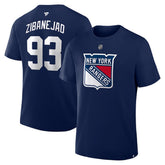 Mika Zibanejad New York Rangers Fanatics Authentic Stack Name & Number T-Shirt - Navy | US 202466915