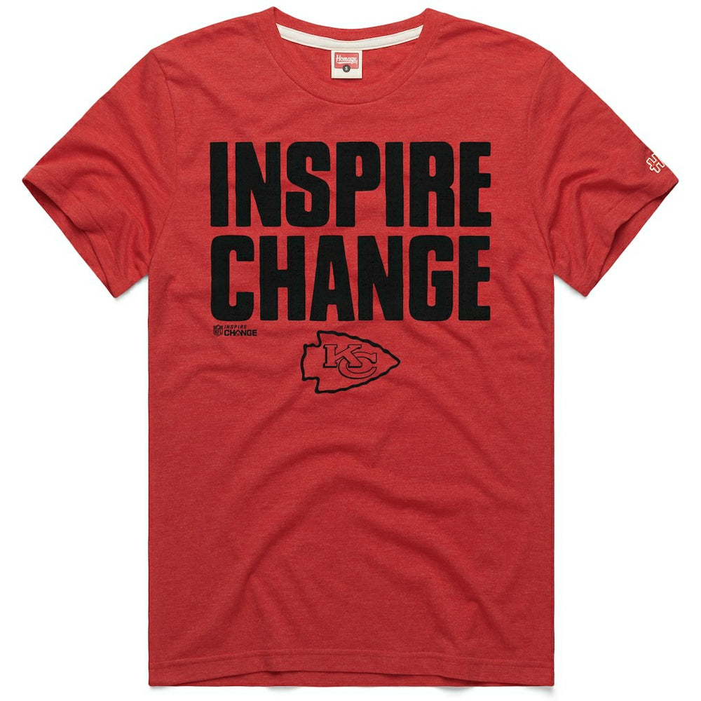 Kansas City Chiefs Homage Unisex 2024 Inspire Change Tri-Blend T-Shirt - Red T-shirts