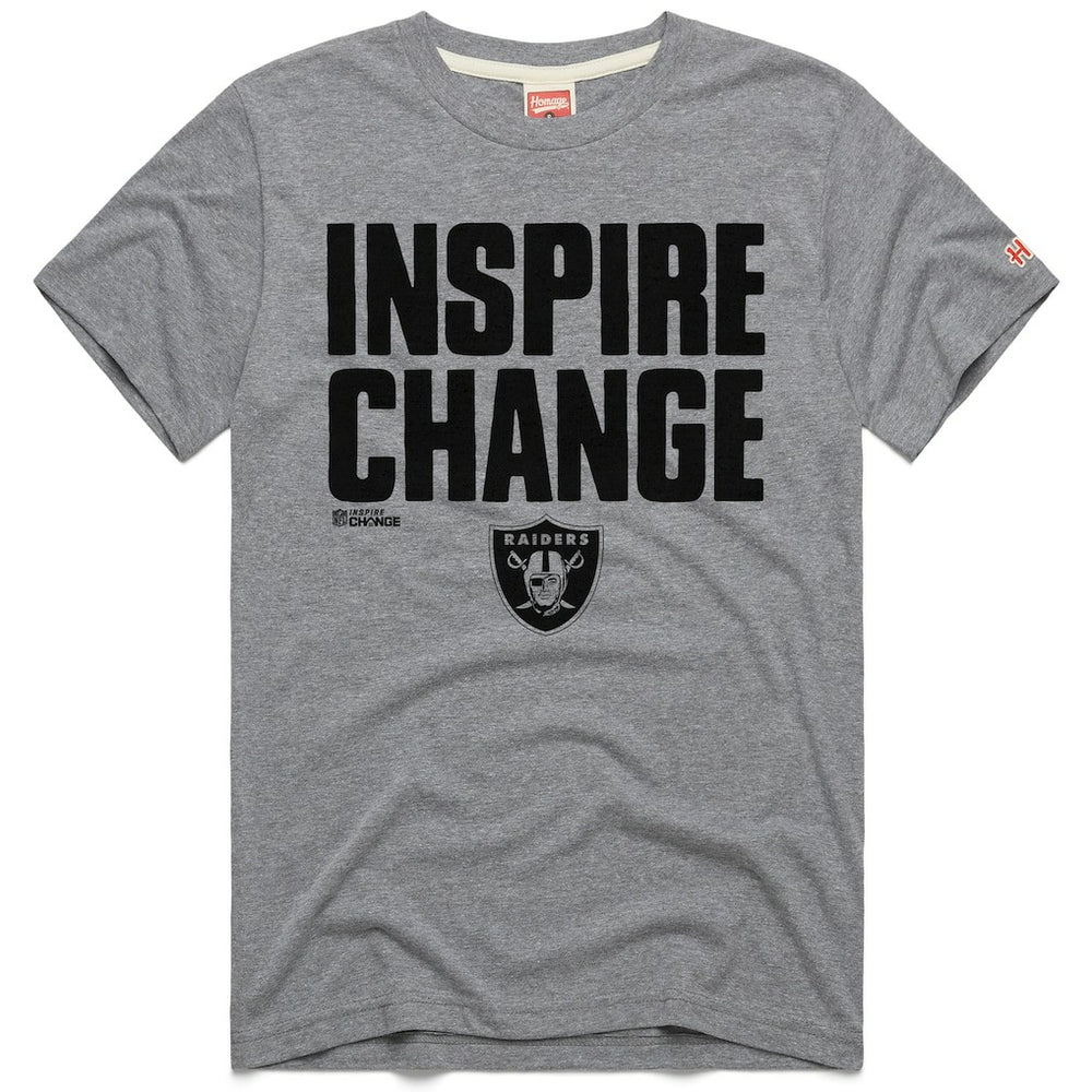 Las Vegas Raiders Homage Unisex 2024 Inspire Change Tri-Blend T-Shirt - Gray T-shirts