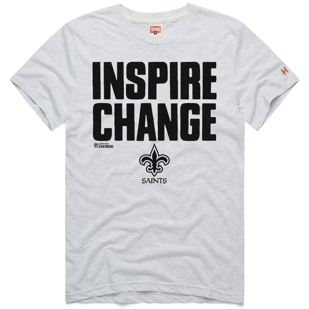 New Orleans Saints Homage Unisex 2024 Inspire Change Tri-Blend T-Shirt - Ash T-shirts