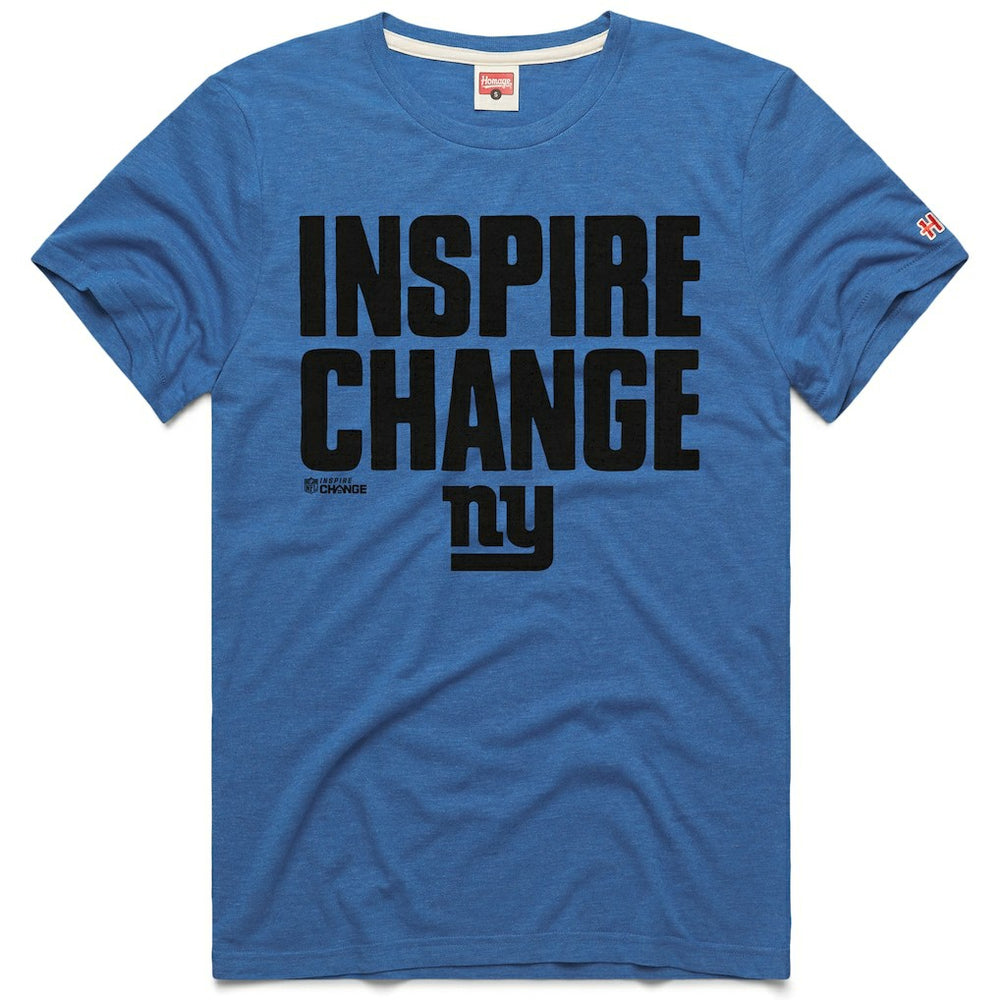 New York Giants Homage Unisex 2024 Inspire Change Tri-Blend T-Shirt - Royal T-shirts