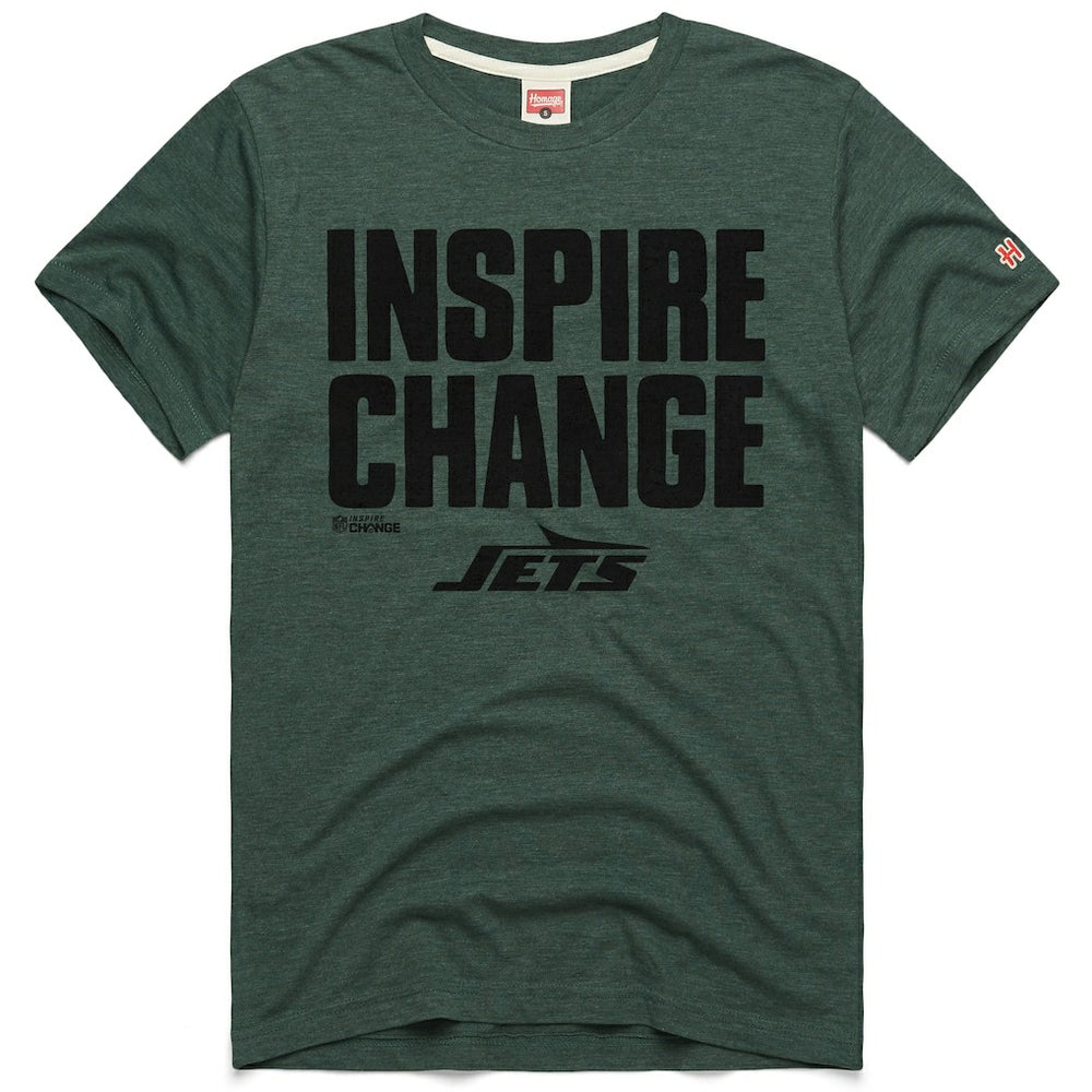 New York Jets Homage Unisex 2024 Inspire Change Tri-Blend T-Shirt - Green T-shirts