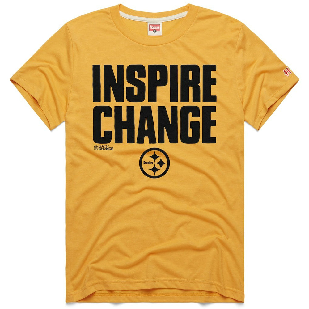 Pittsburgh Steelers Homage Unisex 2024 Inspire Change Tri-Blend T-Shirt - Gold T-shirts