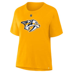 Filip Forsberg Nashville Predators Fanatics Women's Authentic Stack Name & Number T-Shirt - Gold | US 202477503