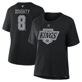 Drew Doughty Los Angeles Kings Fanatics Women's Authentic Stack Name & Number T-Shirt - Black | US 202477610