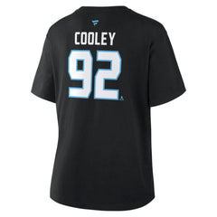 Logan Cooley Utah Mammoth Fanatics Women's Authentic Stack Name & Number T-Shirt - Black | US 202477626