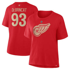 Alex DeBrincat Detroit Red Wings Fanatics Women's Authentic Stack Name & Number T-Shirt - Red | US 202477726