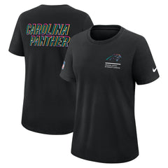 Carolina Panthers Women's 2025 NFL Crucial Catch Tri-Blend Dri-FIT T-Shirt - Black T-shirts