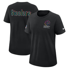 Pittsburgh Steelers Women's 2025 NFL Crucial Catch Tri-Blend Dri-FIT T-Shirt - Black T-shirts