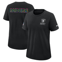 Las Vegas Raiders Women's 2025 NFL Crucial Catch Tri-Blend Dri-FIT T-Shirt - Black T-shirts