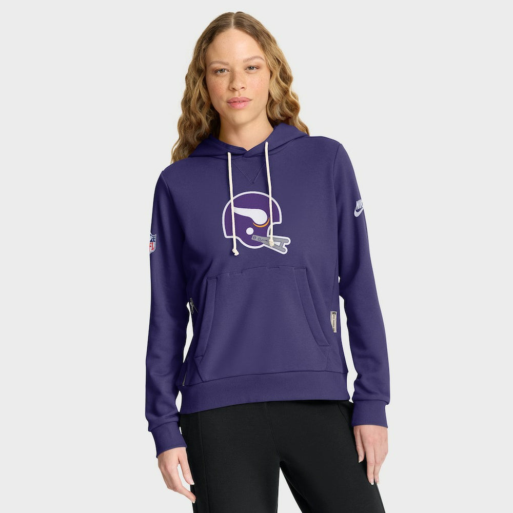 Minnesota Vikings Women's Throwback Sideline Standard Issue Dri-FIT Hoodie - Purple Hoodies