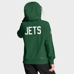 New York Jets Women's Throwback Sideline Standard Issue Dri-FIT Hoodie - Kelly Green Hoodies