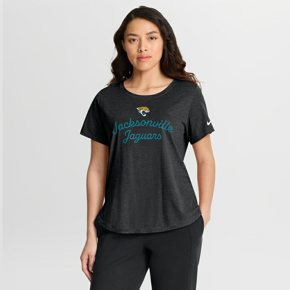 Jacksonville Jaguars Women's Script Tri-Blend T-Shirt - Black T-shirts