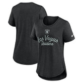 Las Vegas Raiders Women's Script Tri-Blend T-Shirt - Black T-shirts