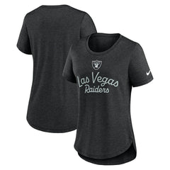 Las Vegas Raiders Women's Script Tri-Blend T-Shirt - Black T-shirts