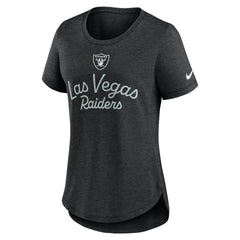 Las Vegas Raiders Women's Script Tri-Blend T-Shirt - Black T-shirts