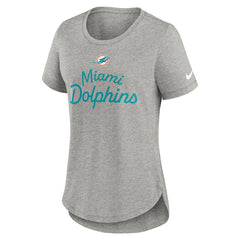 Miami Dolphins Women's Script Tri-Blend T-Shirt - Gray T-shirts