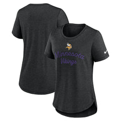 Minnesota Vikings Women's Script Tri-Blend T-Shirt - Black T-shirts