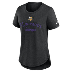 Minnesota Vikings Women's Script Tri-Blend T-Shirt - Black T-shirts