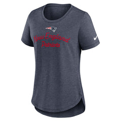 New England Patriots Women's Script Tri-Blend T-Shirt - Navy T-shirts