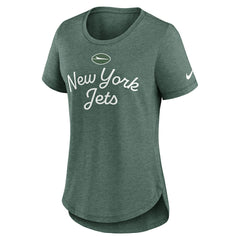 New York Jets Women's Script Tri-Blend T-Shirt - Green T-shirts