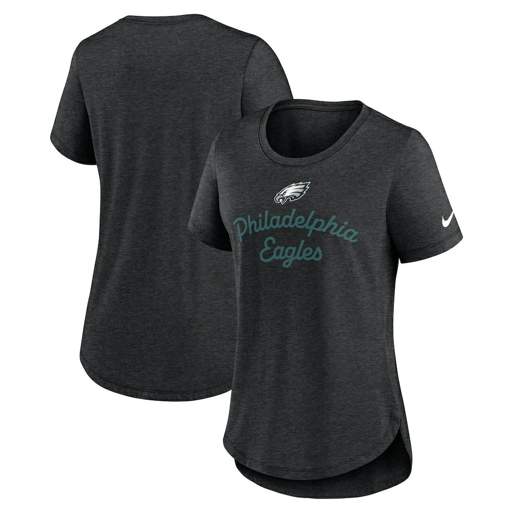 Philadelphia Eagles Women's Script Tri-Blend T-Shirt - Black T-shirts