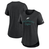 Philadelphia Eagles Women's Script Tri-Blend T-Shirt - Black T-shirts