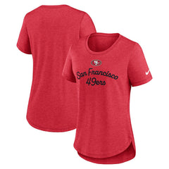 San Francisco 49ers Women's Script Tri-Blend T-Shirt - Scarlet T-shirts