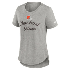 Cleveland Browns Women's Script Tri-Blend T-Shirt - Gray T-shirts