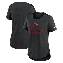 Arizona Cardinals Women's Script Tri-Blend T-Shirt - Black T-shirts