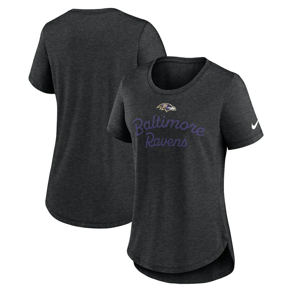 Baltimore Ravens Women's Script Tri-Blend T-Shirt - Black T-shirts