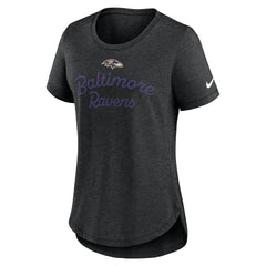 Baltimore Ravens Women's Script Tri-Blend T-Shirt - Black T-shirts