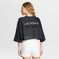 Las Vegas Raiders Women's Primetime Cropped Mesh Dri-FIT Fashion Jersey - Black Jerseys