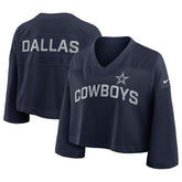 Dallas Cowboys Women's Primetime Cropped Mesh Dri-FIT Fashion Jersey - Navy Jerseys