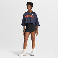 Denver Broncos Women's Primetime Cropped Mesh Dri-FIT Fashion Jersey - Navy Jerseys