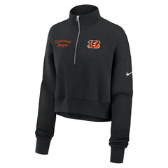 Cincinnati Bengals Women's Primetime Phoenix Half-Zip Sweatshirt - Black Sweatshirts