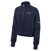 New England Patriots Women's Primetime Phoenix Half-Zip Sweatshirt - Navy Sweatshirts