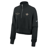 New Orleans Saints Women's Primetime Phoenix Half-Zip Sweatshirt - Black Sweatshirts
