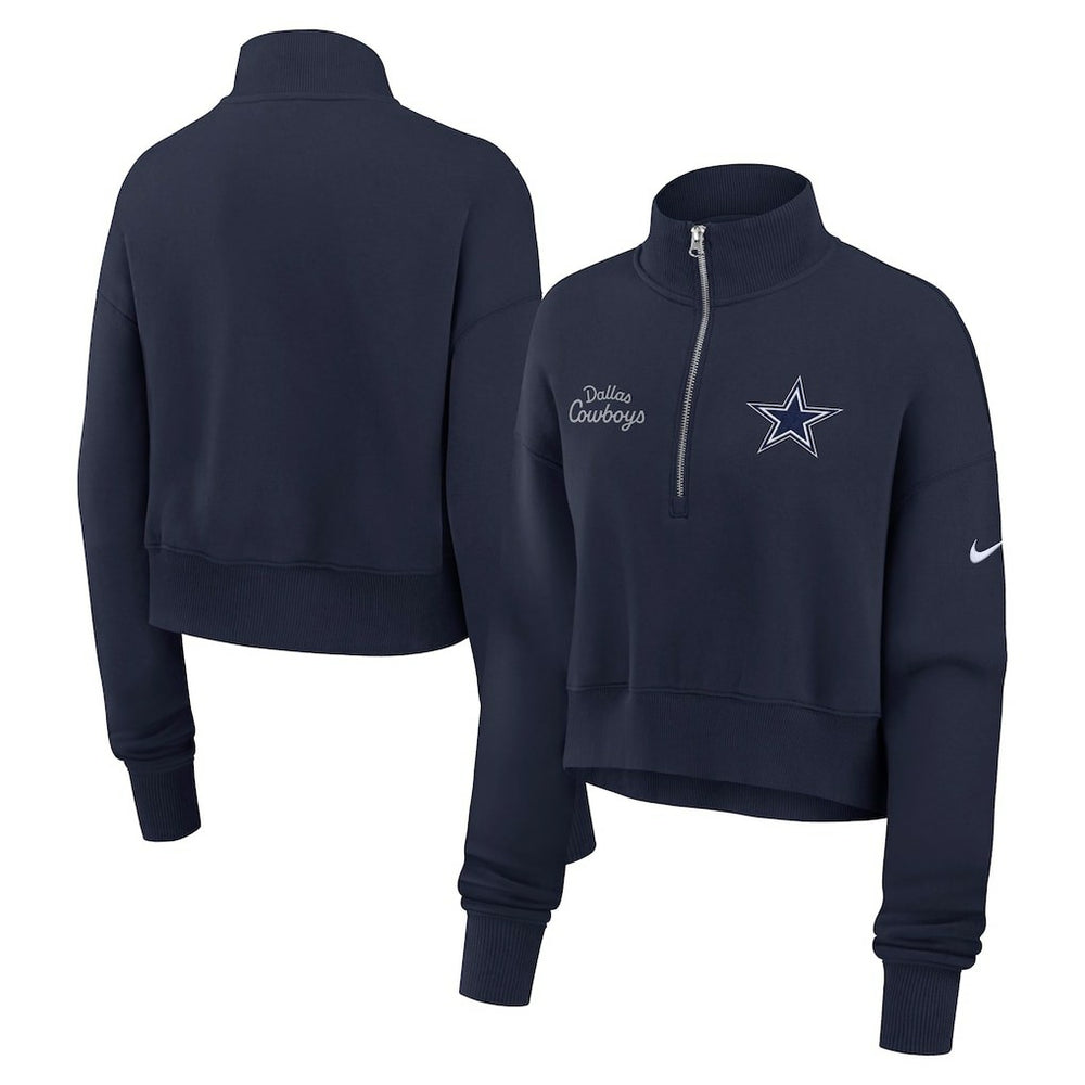 Dallas Cowboys Women's Primetime Phoenix Half-Zip Sweatshirt - Navy Sweatshirts