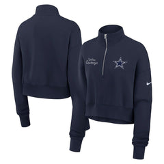 Dallas Cowboys Women's Primetime Phoenix Half-Zip Sweatshirt - Navy Sweatshirts