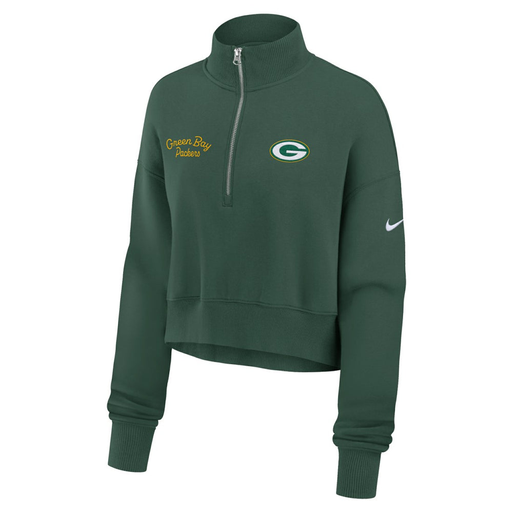 Green Bay Packers Women's Primetime Phoenix Half-Zip Sweatshirt - Green Sweatshirts