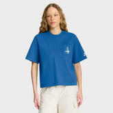 Detroit Lions Women's Rewind Pocket Boxy T-Shirt - Blue T-shirts