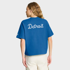 Detroit Lions Women's Rewind Pocket Boxy T-Shirt - Blue T-shirts