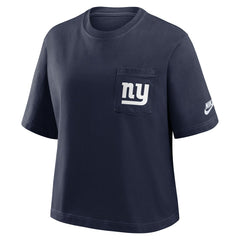 New York Giants Women's Rewind Pocket Boxy T-Shirt - Royal T-shirts