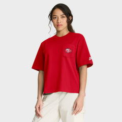San Francisco 49ers Women's Rewind Pocket Boxy T-Shirt - Scarlet T-shirts